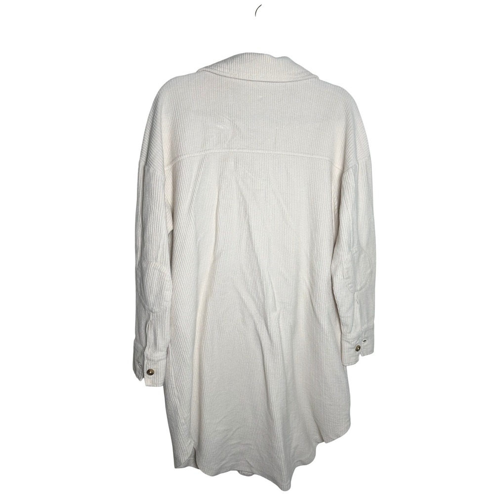 Pilcro Anthropologie Corduroy Shirt Dress Ivory Oversized Button Front S - Picture 4 of 9